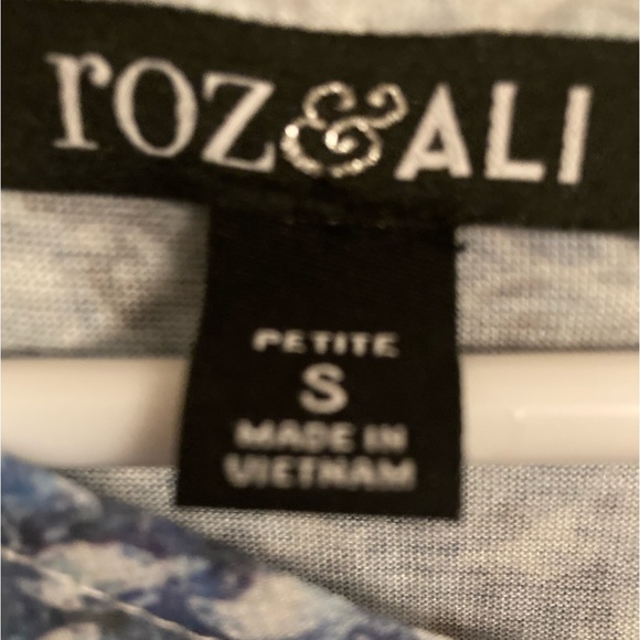 Roz And Ali Bedazzled Floral Tank Poncho Dress Shirt Size PS - Picture 4 of 5